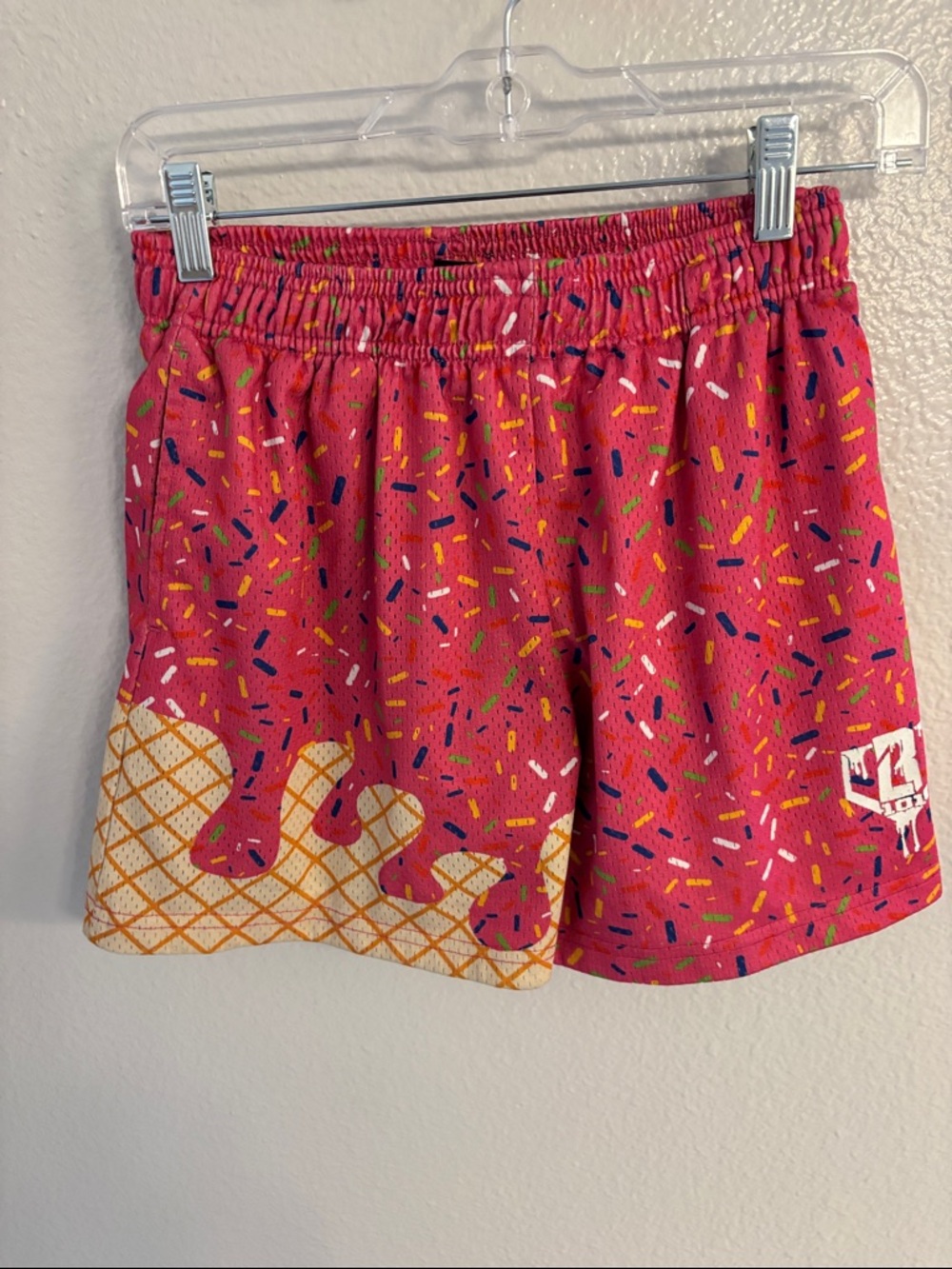 Baseball 101 Pink Sprinkle Print Shorts
